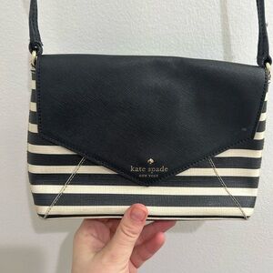 Kate Spade Navy and Cream Striped Crossbody Bag